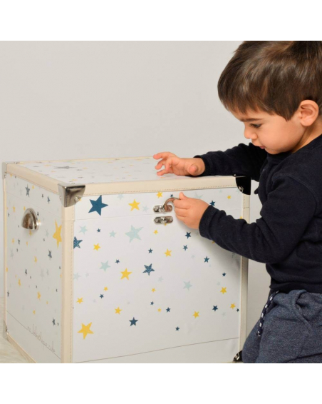 Malle cube Céleste : boite à souvenirs pour bébés et enfants