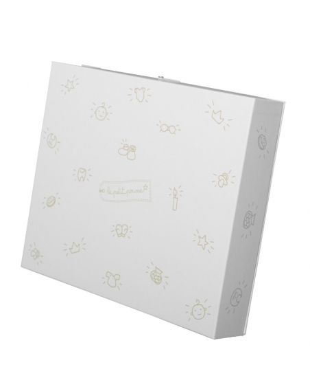 White memory box for childhood souvenirs