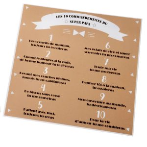 carte futur papa : 10 commandements