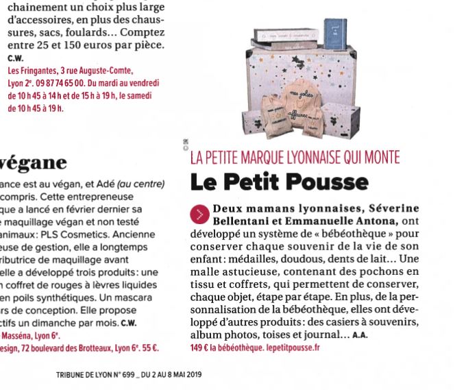 La Tribune de Lyon parle de la marque Le Petit Pousse