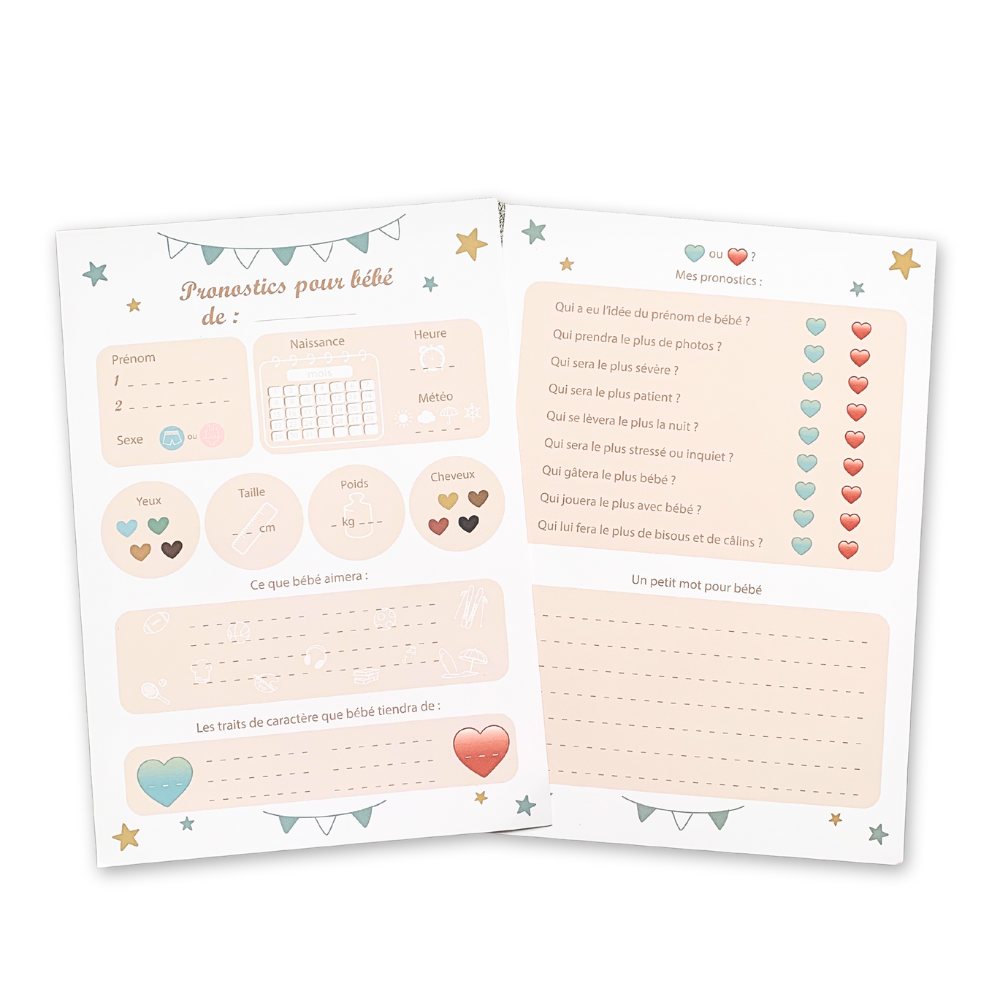 carte baby shower pronostics