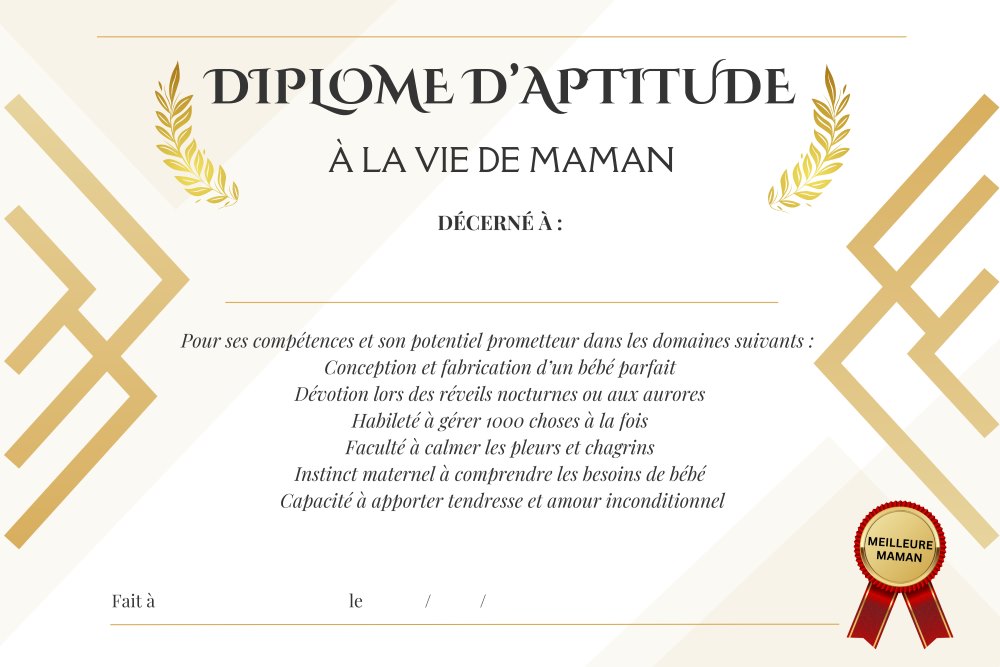 diplôme future maman pdf gratuit à télécharger