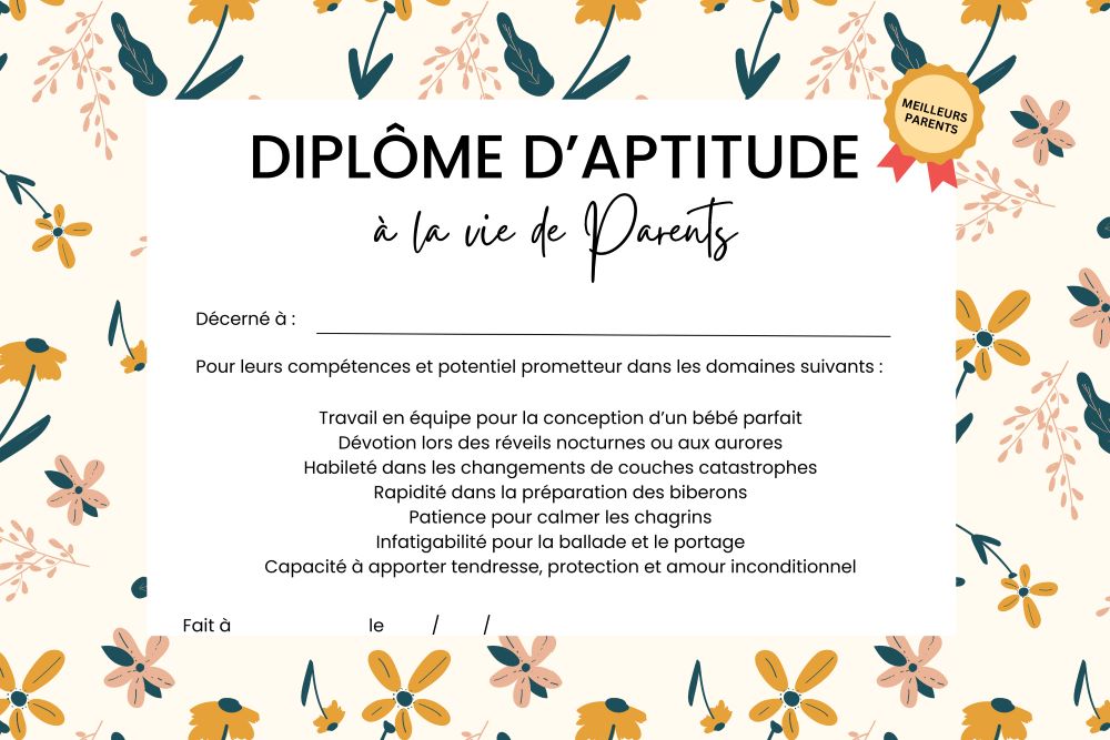 diplôme futurs parents à télécharger gratuitement