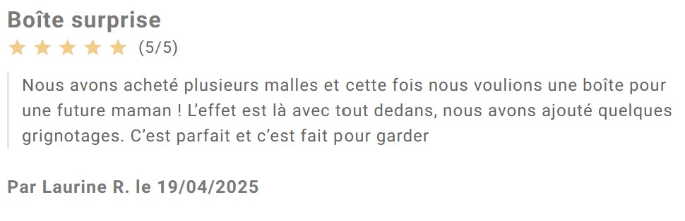 avis coffret personnalisé jeune maman