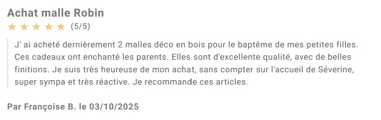 avis malle à souvenirs Le Pettt Pousse cadeau de baptême