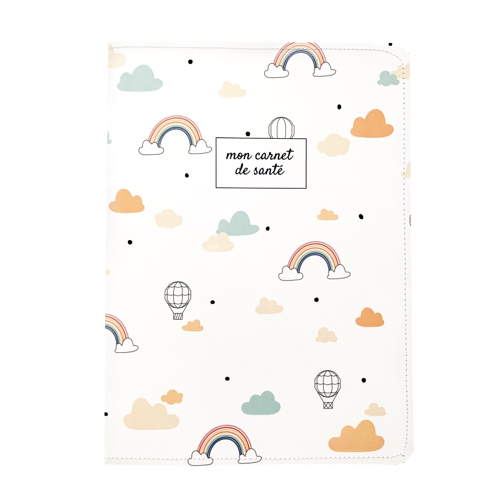 protège carnet santé bébé arc-en-ciel